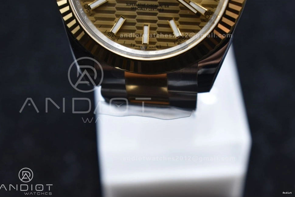 Textured Clean 904L DateJust 1:1 VR3235 126333 YG Oyster Dial 41 Steel YG on SS Edition Best Bracelet 0504